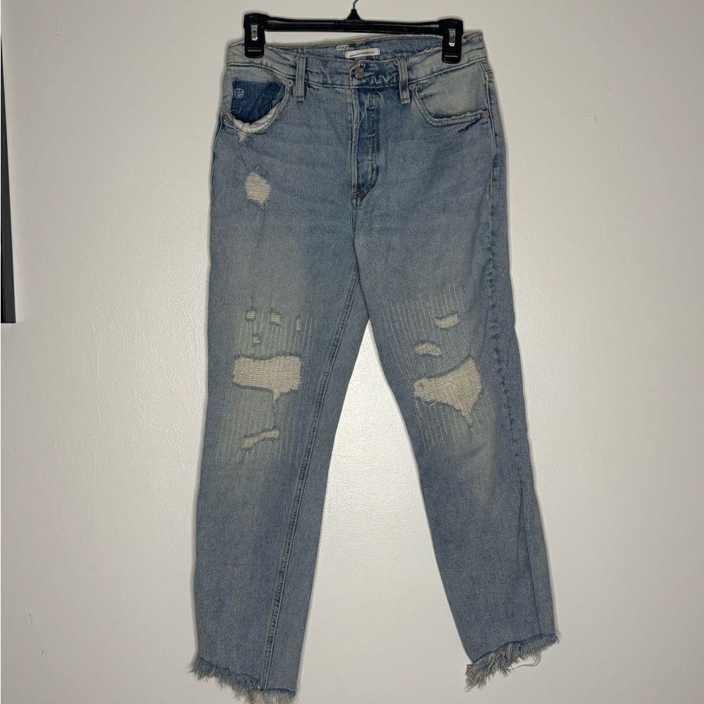 Socialite distressed button fly jeans. Size 28